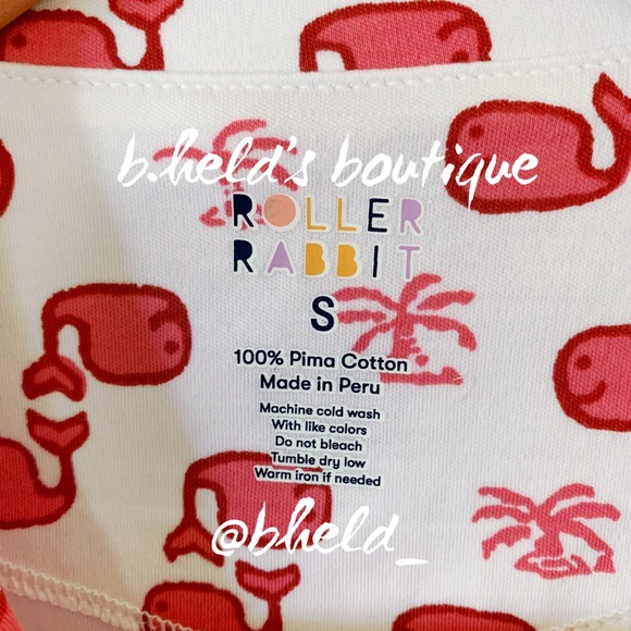 Roller Rabbit Moby The Whale Polo Pajamas in Pink Size Small S Brand New NWT - Picture 7 of 17